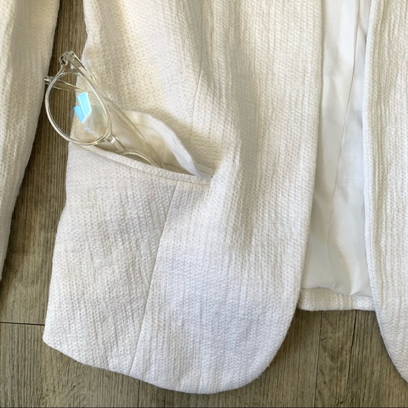 Ann Taylor Loft White Tweed Blazer Size 8 - Picture 8 of 11